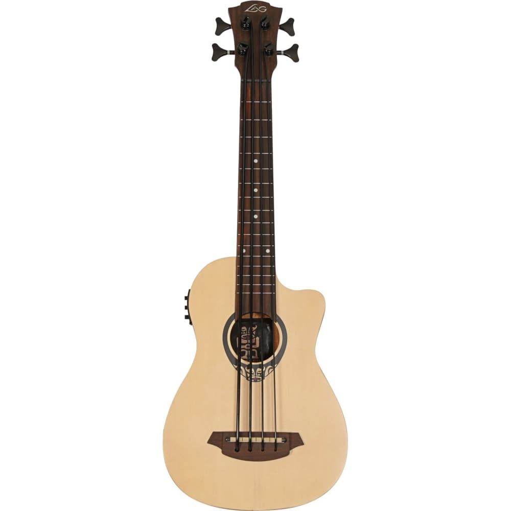 LAG GLU TKB150CE Tiki Mini Cutaway Natural Elektro Akustik Bas Gitar